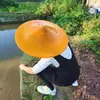 Muestra de Sombrero Vietnamita Sueño Chino con Tela Estampada, Sombrilla, Impermeable, Sombrero de Protección Solar, Sombrero de Pescador de Ala Ancha para Exteriores, Sombrero de Agricultor