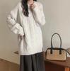 Suéter trenzado de moda plus size transfronterizo para mujer, nuevo para otoño e invierno 2024, diseño holgado de estilo perezoso, suéter grueso
