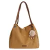 Bolso tote grande de cuero suave transfronterizo, nuevo estilo de comercio exterior, bolso de hombro único relajado y vintage, bolso de mano para mujer de uso diario, personalizable