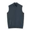 Chal de cachemira 100% sin mangas modelo nuevo 2026 chal con cuello alto para hombre cárdigan con cremallera estilo business casual con bolsillos