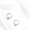 Pendientes de Acero de Titanio Electrochapado para Hombres Sin Perforaciones, Colgante con Incrustaciones de Diamantes, Pendientes Minimalistas Negros para Mujeres, Pendientes Hip-Hop para Parejas