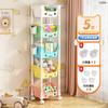 Rack de armazenamento de brinquedos para lanches infantis Estante móvel com prateleira de armazenamento com rodas Sala de estar multicamadas doméstica Cozinha Quarto Acabamento