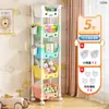 Carrinho de Armazenamento de Sala de Estar Doméstico Prateleira de Armazenamento de Chão Multicamadas Brinquedos para Crianças Bebês Lanches Prateleira de Armazenamento Simples