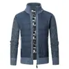 AliExpress comercio exterior otoño e invierno hombres terciopelo grueso cálido nuevo europeo y americano cuello alto costuras suéter abrigo al por mayor MY18