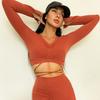 Ropa ajustada de entrenamiento europea y americana para mujer, traje de pantalones acampanados delgados, sujetador deportivo, chaqueta de yoga, shorts deportivos, conjunto de cuatro piezas