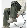Jeans rectos de lavado desgastado retro americano de moda para hombre 2026, pantalones largos holgados y versátiles