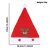 Chapéu de decoração de Natal transfronteiriço com gravata borboleta rosa e chifres, chapéu criativo de veludo vermelho com letra de floco de neve