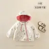 Roupas de Algodão Acolchoadas Espessas Novas Outono/Inverno para Bebês Crianças Pequenas Meninas Crianças Pequenas Outono/Inverno Roupas de Fora com Capuz Meninas Bebês Tendência