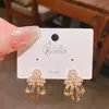 2025 Nuevos Pendientes Exquisitos de Flor con Lazo y Circonita Estilo Coreano Elegantes Versátiles de Moda Pendientes con Estilo
