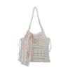 Bolsa Tejida Artística Mori de Gran Capacidad para Ocio de Primavera y Verano para Mujer, Pequeña, Ligera, de Hombro, para Playa y Vacaciones en la Costa