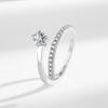 Anillo abierto de circonita con estrella de cinco puntas y diseño simple de estilo coreano para mujer, ideal para uso diario, con estrella que combina con todo, para el dedo índice.