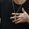 Haiteng joias aço inoxidável personalizado tendência estilo europeu e americano multicamadas cruz pingente estilo punk masculino titânio aço