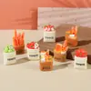 Fornecimento de fábrica artesanato em resina tridimensional comida brincar simulação comida pão fruta resina acessórios joias DIY