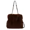 Bolso Tote de Alta Gama para Viajes de Otoño e Invierno, Gran Capacidad, para Mujer, Nuevo 2026, Bolso Retro para Debajo del Brazo, Bolso de Peluche y Piel