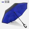 Paraguas Inverso Automático para Coche con Mango Largo, Doble Capa, Doble Uso para Sol y Lluvia, Paraguas Recto Resistente a Tormentas con Logo Personalizado