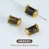 Pulsera de Madera de Agar Natural con Bolsa de Cuentas Barriles de Oro de 24K Hecha a Mano DIY Pulsera Wenwan Cuentas Espaciadoras para Pulsera Colgante Al por Mayor