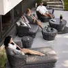 Novo Conjunto de Mesa e Cadeiras de Lazer para Varanda Externa, Sofá de Rattan à Prova d'Água e Resistente ao Sol para Uso em Pátio e Hotel