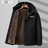 Ropa de Invierno Gruesa de Terciopelo de Venta Caliente Americana de Longitud Media para Padres Abuelos de Mediana Edad y Mayores Nuevo Abrigo de Algodón Cálido de Invierno en Stock