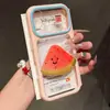 Lindas pegatinas de emoji de frutas adecuadas para la funda del teléfono Apple 17 Pro Max, estilo de dibujos animados para niñas, 16/15 ventana grande 14