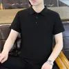 Camisa Polo de Algodão Fino 210g Cor Sólida para Homens, Manga Curta, Polo para Casais, Casual de Negócios Manga Curta, Compra em Grupo