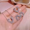 Conjunto de colar brincos anel de strass gotas de água personalidade europeia e americana joias de noiva brilhantes atacado conjunto de três peças