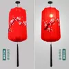 Lanternas de Tecido Estilo Chinês Pintadas à Mão Imitando Lanternas Clássicas de Palácio para Restaurantes e Casas de Chá, Luminárias Pendentes Criativas de Tecido em Formato Longo de Melão de Inverno