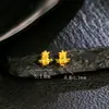 Acessórios Completos em Prata S925 Banhados a Ouro 24K, Joias Artesanais DIY Tridimensionais de Paz e Alegria, Acessórios de Contas Espaçadoras Pequenas Estilo Chinês
