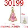 Árbol de Navidad Aleación Diamante Colorido Colgante DIY Accesorios de Joyería Hechos a Mano Material de Pendiente Collar de Gama Alta Joyería al por Mayor