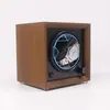 Caja Giratoria Vertical para Relojes Mecánicos de Uso Doméstico con Veta de Madera de Nogal Negro, Caja Giratoria Automática para Relojes, Agitador Eléctrico de Relojes, Pieza Decorativa