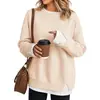 Moda Otoño e Invierno 2026 Nueva Moda Femenina Transfronteriza Europea y Americana Sudadera Cómoda Casual Cuello Redondo Holgada Falsa de Dos Piezas Manga Larga