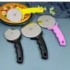Cortador de Pizza con Cubierta Protectora, Rebanador de Pastel de Acero Inoxidable, Herramienta para Hornear, Pala para Pizza de Rueda Única, Venta Caliente Transfronteriza