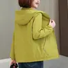 Nueva Chaqueta con Capucha Casual Primavera/Otoño 2026, Versátil Talla Grande Elegante de Corte Holgado Abrigo Corto Estilo Coreano para Mujer