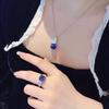 Longlongjin 2023 nuevo anillo de torre de azúcar de plata S925 azul real 8 * 8 mm simple europeo y americano AliExpress
