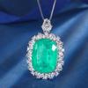 Joyería Zhuang Sheng fondo de cobre chapado en oro traje de esmeralda artificial estilo temperamento lujo con incrustaciones de diamantes completos 15*20-10*12