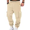 Suministro exclusivo transfronterizo de pantalones joggers casuales de color liso con cordón para trabajo deportivo de primavera y otoño para hombre, disponibles para dropshipping