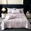 2026 Nuevo Producto Laisai Seda de Hielo Estampado Digital Tencel Lavado Juego de Cuatro Piezas Colcha de Verano Seda Lavada Colcha de Verano Enfriadora