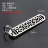 Placa de Número de Teléfono Hueca Acero Inoxidable Etiqueta Antiperdida Llavero Digital Colgante para Coche Círculo Personalizado con Números