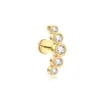 Aretes de Acero Inoxidable Oro de 18K Zircón Acero de Titanio Mini Piercings de Nariz de Rosca Piercing Anillos para Ombligo Joyería Transfronteriza Europea y Americana