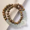 Sândalo Verde Natural Duplo Círculo Pulseira de Madeira DIY Especificações 0,6 ou Assim, Mesmo Estilo para Homens e Mulheres, Pulseiras Atacado