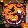 Amazon Mais Vendido Halloween Caveira Fantasma Teia de Aranha Placa de Porta de Madeira Pingente de Decoração de Casa de Madeira Impressão
