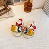 Pantuflas Peludas de Muñeco de Nieve Navideño Coreano para Niñas para Usar Afuera en Otoño e Invierno Nuevas Pantuflas de Algodón Lindas de Nicho para el Hogar