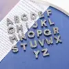 Cuentas de Letras Inglesas de Aleación Full Diamond de 8 mm con Pedrería Perforada Accesorios para Joyería DIY Collar Pulsera Cuentas de Letras de Diamante Blanco