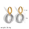 Anillo Transfronterizo de Oro de 18 Quilates Pulsera de Acero Inoxidable Bloqueada por Color Conjunto de Joyería Pendientes de Acero de Titanio de Gama Alta de Lujo Ligero para Mujer