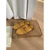 Mules de Couro de Vaca para Calçar Sem Cadarço para Mulheres, Novo Estilo Verão 2025, Sandálias Planas para Uso Externo, Fáceis de Calçar, Solado Macio, Sapatos Birkenstock
