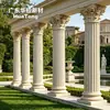 Colunas romanas caneladas de GRC branco para corredores de jardim, conjunto completo de colunas esculpidas para decoração de paisagem de jardim de villa