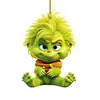 Decoración Popular Navideña Transfronteriza Grinch Bebé Colgante Decoración Árbol de Navidad Colgante Acrílico Plano Pequeño Colgante