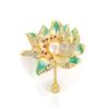 Broche de Lótus pingando óleo corsage de Pérola nicho de alta qualidade alfinete de joia médio-antigo esmalte vintage para roupas femininas