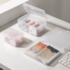 Caja de almacenamiento para objetos pequeños con clip y pegatina, caja pequeña de plástico transparente esmerilado, caja de almacenamiento con cajones para clasificación