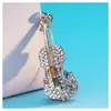 Broche de Violino Moderno e Único para Mulheres Versátil Alfinete de Strass Elegante Broche de Gota de Óleo Venda Quente no Amazon Atacado