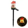 Luz de Jardim Solar à Prova d'Água de Resina com Coruja para Paisagem de Natal e Feriados - Luz de Chão para Exterior Transfronteiriça